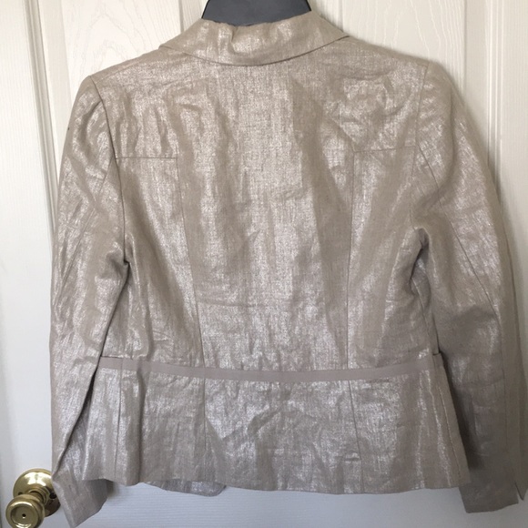 Anthropologie “Cartonnier” metallic linen blazer - Picture 2 of 10